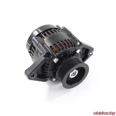 Top Street Performance Alternator; Mini Denso Style Race Serpentine 90 Amps; Black - ES1015BK