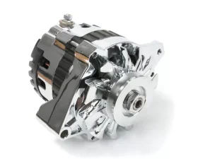 Top Street Performance Alternator; GM CS130 V-Belt 220 Amps; Chrome