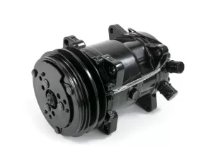 Top Street Performance A/C Compressor; Sanden 508 R134 V-Belt; Chrome with Black Clutch