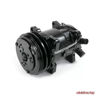 Top Street Performance A/C Compressor; Sanden 508 R134 V-Belt; Chrome with Black Clutch - HC5001BK