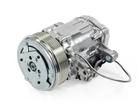 Top Street Performance A/C Compressor; Sanden SD-7 R134 Serpentine Belt; Chrome with Silver Clutch