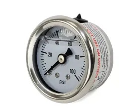 Top Street Performance Fuel Pressure Gauge; Liquid Filled 0-100 PSI