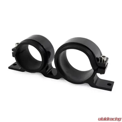Top Street Performance Fuel Pump and Filter Bracket; Aluminum Bosch 044 Style Pump; Black - JM1020BK