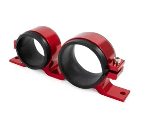Top Street Performance Fuel Pump and Filter Bracket; Aluminum Bosch 044 Style Pump; Red