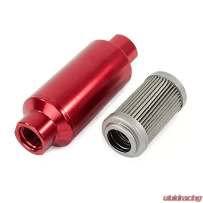Top Street Performance Fuel Filter with 40 Micron Stainless Steel Element; Red - JM1022R