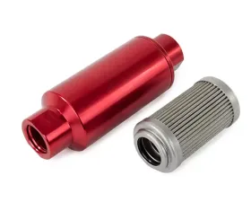 Top Street Performance Fuel Filter with 100 Micron Stainless Steel Element; Red