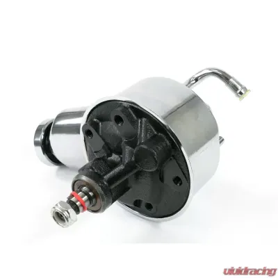 Top Street Performance Power Steering Pump; GM Saginaw "Banjo Style" Chrome - JM2003C