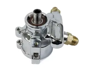 Top Street Performance Power Steering Pump; GM Type 2 (Saginaw TC Series); Chrome