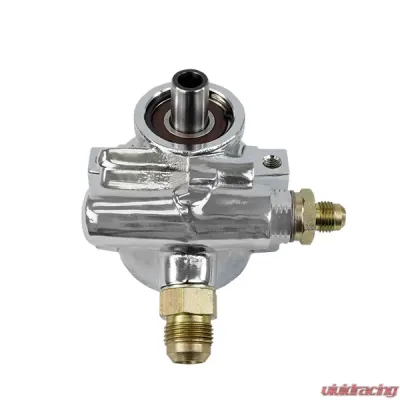 Top Street Performance Power Steering Pump; GM Type 2 (Saginaw TC Series); Chrome - JM2010C