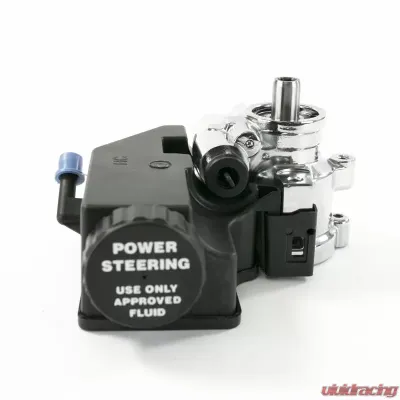 Top Street Performance Power Steering Pump; GM Type 2; Saginaw TC Series; w/ Integral Reservoir Chrome - JM2011C
