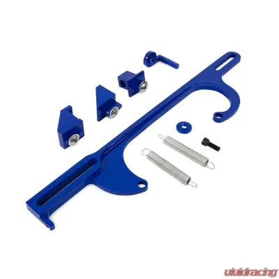 Top Street Performance Throttle Cable Bracket; Holley 4150/4160 Style 4 BBL; Blue - JM3101BL