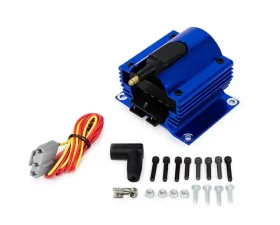 Top Street Performance Ignition Coil; Square E-Core External; Blue