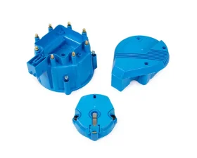 Top Street Performance HEI Distributor Super Cap and Rotor Kit; 8 Cylinder Male; Blue