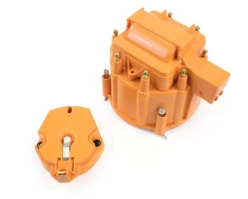 Top Street Performance HEI Distributor Standard Cap and Rotor Kit; 8 Cylinder Male; Orange