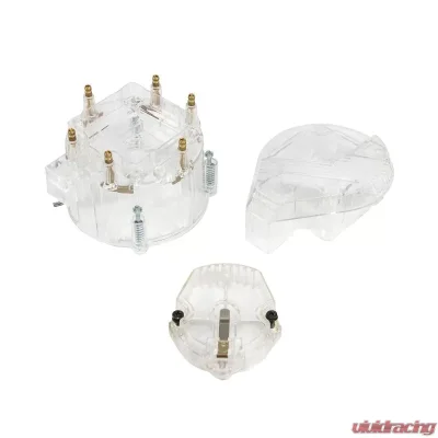 Top Street Performance HEI Distributor Super Cap and Rotor Kit; 6 Cylinder Male; Clear - JM6952CL