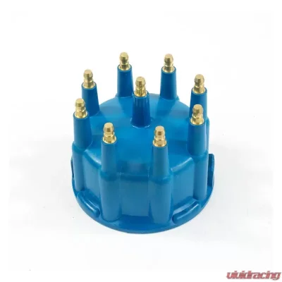 Top Street Performance Pro Billet & Ready to Run Distributor Cap and Rotor Kit; 8 Cyl Male; Blue - JM6971BL