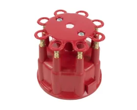 Top Street Performance Pro Billet & Ready to Run Distributor Cap and Rotor Kit; 8 Cyl Male; Red