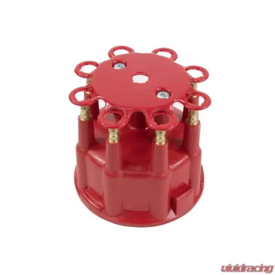 Top Street Performance Pro Billet & Ready to Run Distributor Cap and Rotor Kit; 8 Cyl Male; Red - JM6971R