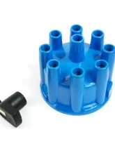 Top Street Performance Pro Billet & Ready to Run Distributor Cap and Rotor Kit; 8 Cyl Female; Blue                                     - JM6972BL - Image 2