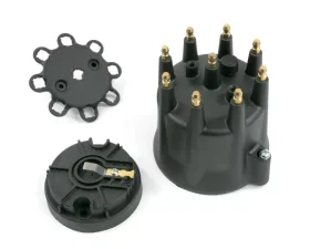 Top Street Performance Pro Series Distributor Cap and Rotor Kit; 8 Cylinder Male; Black