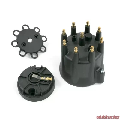 Top Street Performance Pro Series Distributor Cap and Rotor Kit; 8 Cylinder Male; Black - JM6973BK