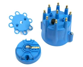 Top Street Performance Pro Series Distributor Cap and Rotor Kit; 8 Cylinder Male; Blue