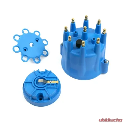 Top Street Performance Pro Series Distributor Cap and Rotor Kit; 8 Cylinder Male; Blue - JM6973BL