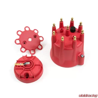 Top Street Performance Pro Series Distributor Cap and Rotor Kit; 8 Cylinder Male; Red - JM6973R