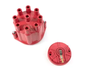 Top Street Performance Pro Series Distributor Cap and Rotor Kit; 8 Cylinder Female; Red