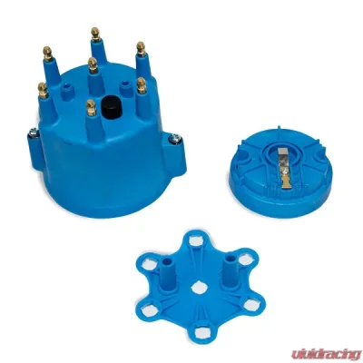 Top Street Performance Pro Series Distributor Cap and Rotor Kit; 6 Cylinder Male; Blue - JM6975BL