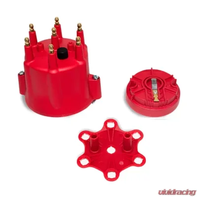 Top Street Performance Pro Series Distributor Cap and Rotor Kit; 6 Cylinder Male; Red - JM6975R