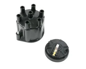 Top Street Performance Pro Series Distributor Cap and Rotor Kit; 6 Cylinder Female; Black