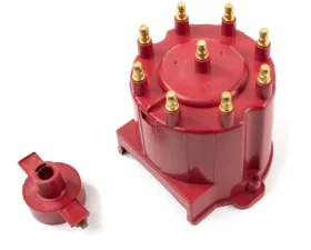 Top Street Performance GM EFI Distributor Cap and Rotor Kit; 8 Cylinder Male; Red