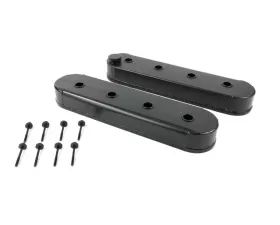Top Street Performance Valve Covers; Fab. Alum.; wthout Coil Mounts LSX; Black