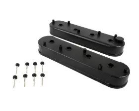 Top Street Performance Valve Covers; Fab. Alum.; w Coil Mounts LSX; Black