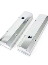 Top Street Performance Valve Covers; Fab. Alum.; Long Bolt with Holes SBC Perim.; Clear Anodized                                     - JM8091-7CA - Image 2