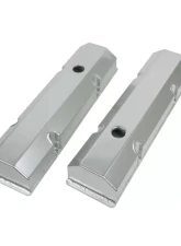Top Street Performance Valve Covers; Fab. Alum.; Short Bolt with Holes SBC Perim.; Clear Anodized                                     - JM8091-8CA - Image 2