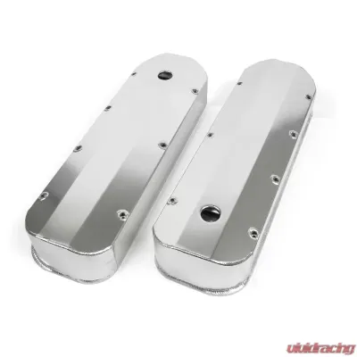 Top Street Performance Valve Covers; Fab. Alum.; Long Bolt with Holes BBC; Clear Anodized - JM8092-7CA