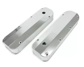 Top Street Performance Valve Covers; Fab. Alum.; Long Bolt with Holes BBF; Clear Anodized