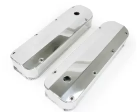 Top Street Performance Valve Covers; Fab. Alum.; Long Bolt with Holes BBF; Polished