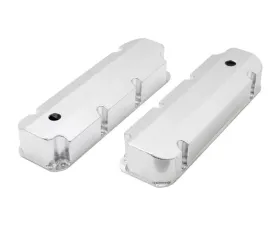 Top Street Performance Valve Covers; Fab. Alum.; Short Bolt with Holes BBF; Clear Anodized
