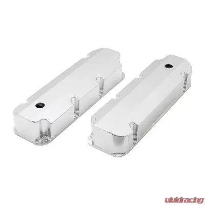 Top Street Performance Valve Covers; Fab. Alum.; Short Bolt with Holes BBF; Clear Anodized - JM8094-8CA