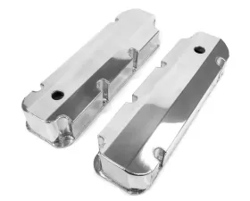 Top Street Performance Valve Covers; Fab. Alum.; Short Bolt with Holes BBF; Polished