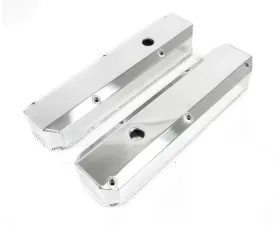 Top Street Performance Valve Covers; Fab. Alum.; Long Bolt with Holes Chrysler SB; Polished