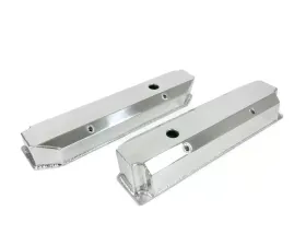 Top Street Performance Valve Covers; Fab. Alum.; Long Bolt with Holes Chrysler BB; Polished