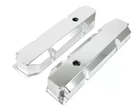 Top Street Performance Valve Covers; Fab. Alum.; Short Bolt with Holes Chrysler BB; Clear Anodized