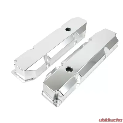 Top Street Performance Valve Covers; Fab. Alum.; Short Bolt with Holes Chrysler BB; Clear Anodized - JM8097-8CA