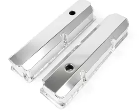 Top Street Performance Valve Covers; Fab. Alum.; Short Bolt with Holes Ford FE; Clear Anodized