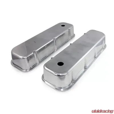 Top Street Performance Valve Covers; Cast Alum.; Smooth; Short Bolt with Holes; BBC; Polished - JM8112-8P