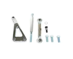 Top Street Performance Alternator 10SI Bracket; Aluminum SBC Long Water Pump; Chrome